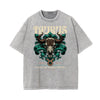 Stone Wash Chinese Zodiac Pattern T Shirt