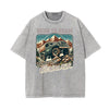 Stone Wash Retro Revival Pattern T Shirt