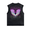 Frayed Edge Winged Monster Graphic Tank Top