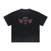Thick Faded Winged Monster Graphic T Shirt