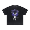 Thick Faded Winged Monster Graphic T Shirt