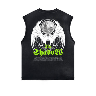 Frayed Edge Winged Monster Graphic Tank Top
