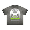 Vintage Frayed Winged Monster Pattern Tee