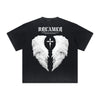 Thick Faded Winged Monster Graphic T Shirt