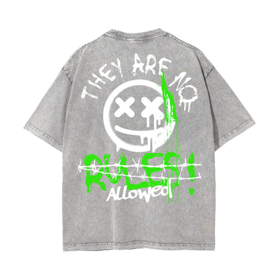 Stone-Washed Street Art Graffiti Graphic Tee