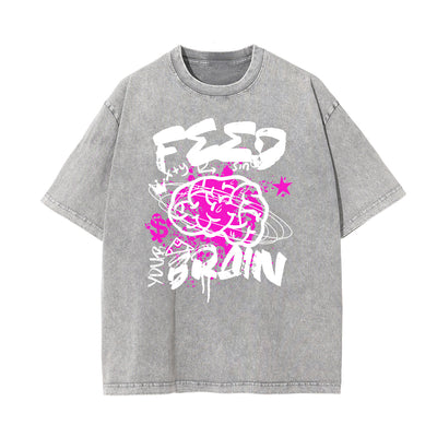 Stone-Washed Street Art Graffiti Graphic Tee