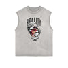 Frayed Edge Abstract Graphic Tank Top