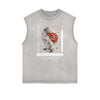 Frayed Edge Abstract Graphic Tank Top