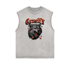 Frayed Edge Abstract Graphic Tank Top
