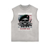 Frayed Edge Abstract Graphic Tank Top
