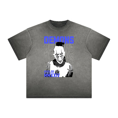 Heavyweight Washed Gothic Death Motif Tee