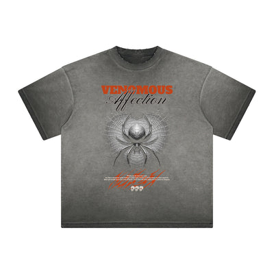 Heavyweight Washed Gothic Death Motif Tee