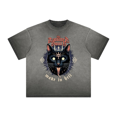 Heavyweight Washed Gothic Death Motif Tee