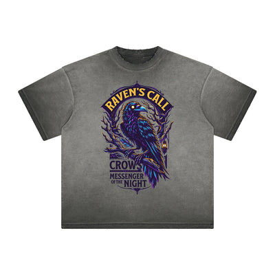 Heavyweight Washed Gothic Death Motif Tee