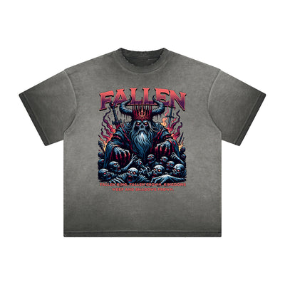 Heavyweight Washed Gothic Death Motif Tee