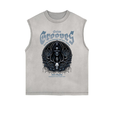 Frayed-Edge Gothic Death Motif Tank