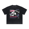 Vintage-Style Frayed Flower Graphic Tee