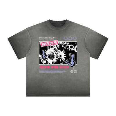 Heavyweight Washed Flower Graphic Tee