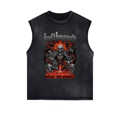 Distressed Flame Graphic Muscle Tank