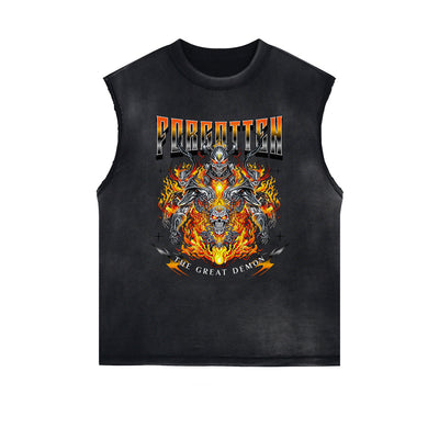 Distressed Flame Graphic Muscle Tank