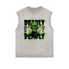 Frayed-Edge Flame Graphic Tank Top