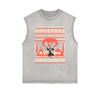 Frayed-Edge Flame Graphic Tank Top