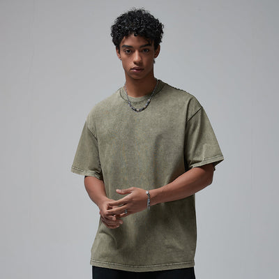 Stone Wash Heavyweight T Shirt 8oz-INNBLAC