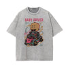 Streetwear Faded Cartoon Pattern Tee