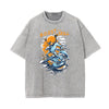 Streetwear Faded Cartoon Pattern Tee