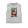 Sleeveless Humorous Cartoon Pattern Tee