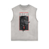 Sleeveless Humorous Cartoon Pattern Tee