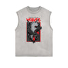 Sleeveless Humorous Cartoon Pattern Tee