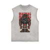 Sleeveless Humorous Cartoon Pattern Tee