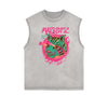 Sleeveless Humorous Cartoon Pattern Tee