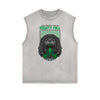 Sleeveless Humorous Cartoon Pattern Tee