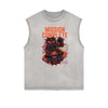 Sleeveless Humorous Cartoon Pattern Tee