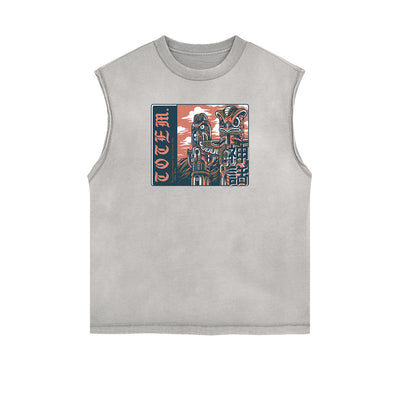 Abstract Animal Graphic Muscle Tank