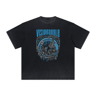 Abstract Animal Graphic Frayed Tee