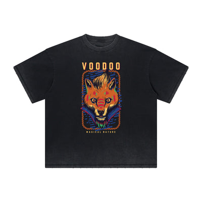 Abstract Animal Graphic Frayed Tee