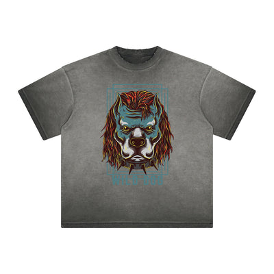 Abstract Animal Faded Thick Pattern Tee