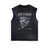 Stone Wash Cupid Angel Graphic Sleeveless Tee