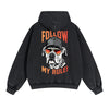 Cute Dog Graphic Double Slider Zip Hoodie-INNBLAC