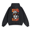 Cute Dog Graphic Double Slider Zip Hoodie-INNBLAC