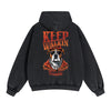 Cute Dog Graphic Double Slider Zip Hoodie-INNBLAC