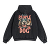 Cute Dog Graphic Double Slider Zip Hoodie-INNBLAC