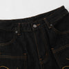 Wide Leg Embroidery Selvedge Bermuda Shorts