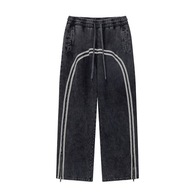 Contrast Arc Stripe Baggy Trousers