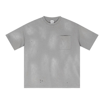 Acid Washed Distressed Pocket T Shirt 285gsm