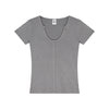 Fitted Rib-Knit V Neck T-Shirt 275gsm