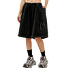 Black Washed Distressed Chain Shorts